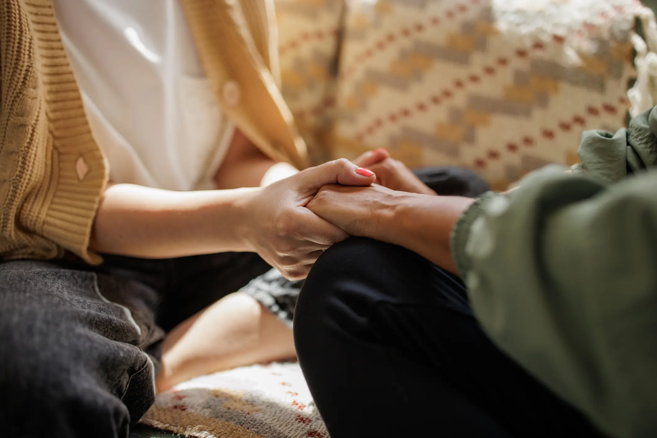 Women supporting each other at home